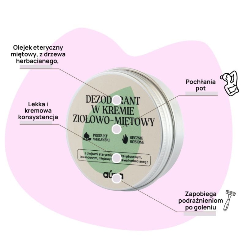 Dezodorant w kremie MIĘTOWY o świeżym zapachu 60 ml z olejkami: peppermint &amp; tea tree AUNA.jpg