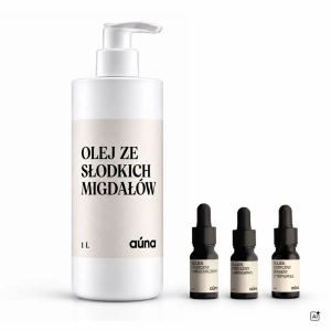 Olej ze słodkich migdałów 100 % czysty surowiec 1 l | baza do masażu | GRATIS 3 olejki eteryczne